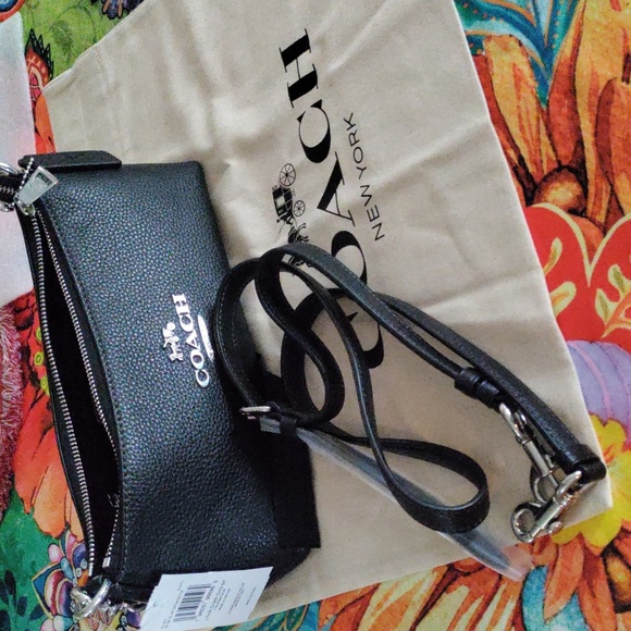 Coach black leather nwt crossbody - Picture 9 of 14